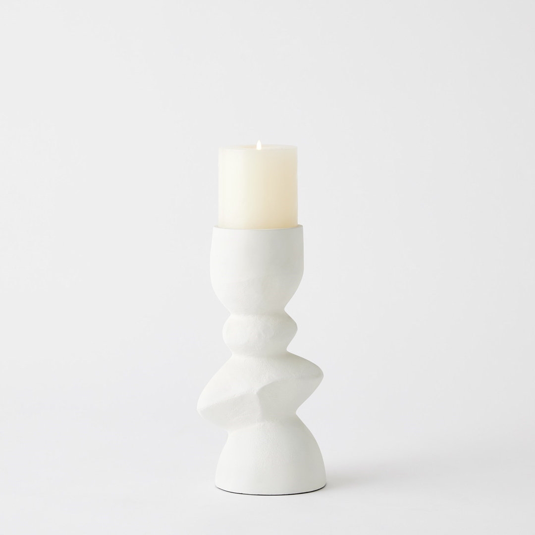 Global Views Pradier Candle Holder-White-Med - Image 0