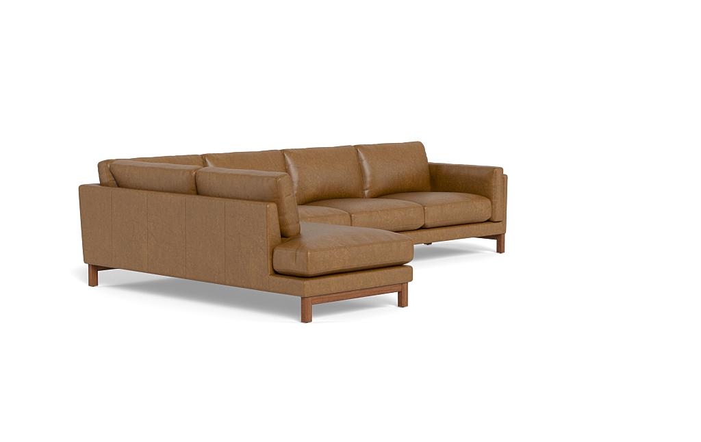 Gaby Leather 4-Seat Sectional with Left Bumper - Image 1