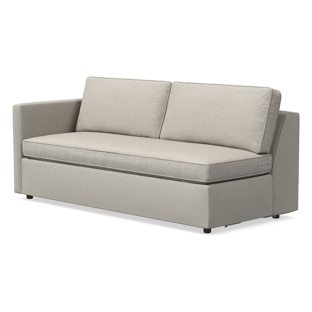 Harris Petite Left Arm 75" Sofa Bench, Poly, Performance Twill, Dove, Concealed Supports - Image 0