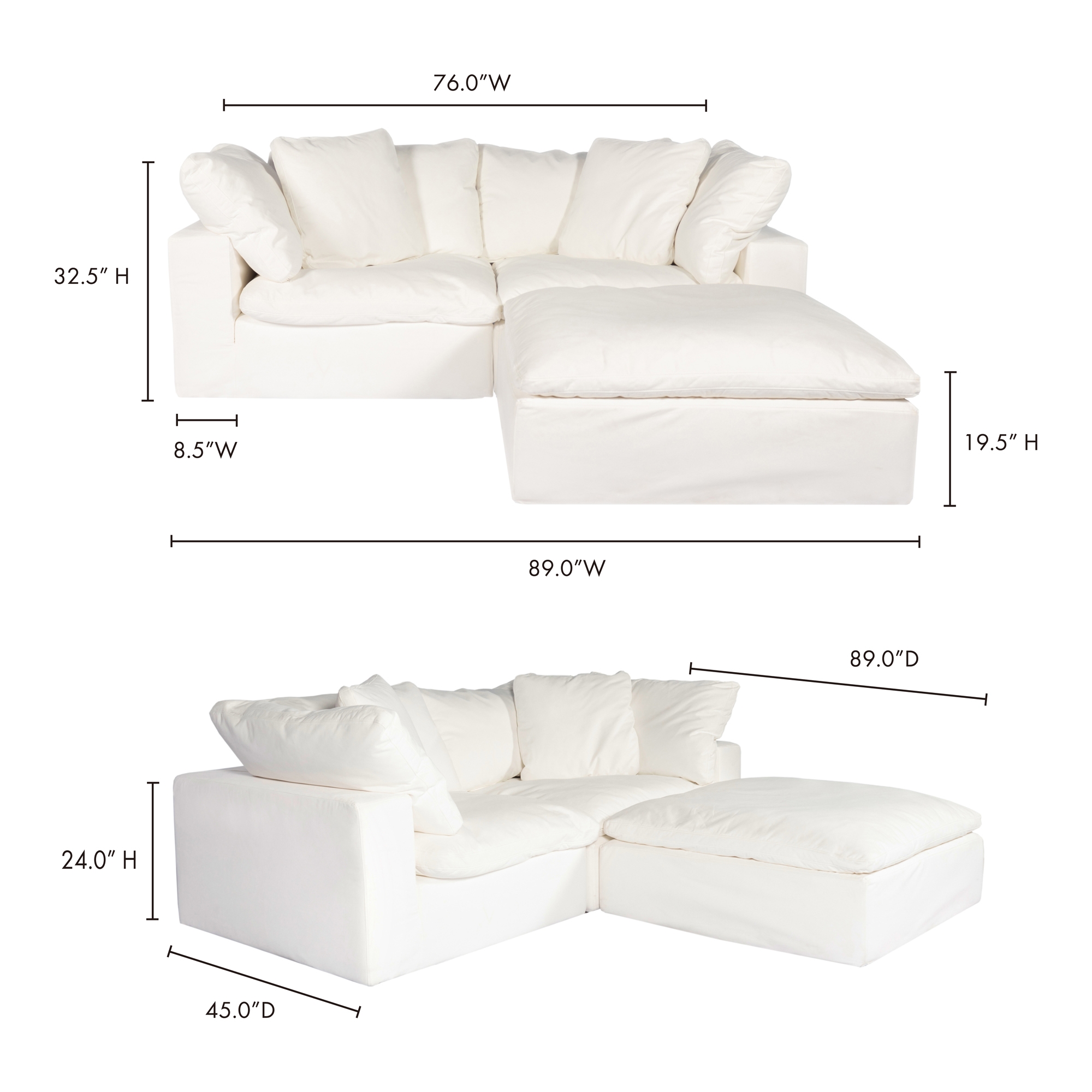 Clay Nook Modular Sectional Cream White - Image 2