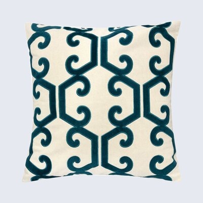 Theresa Applique Cotton Geometric Throw Pillow - Image 0
