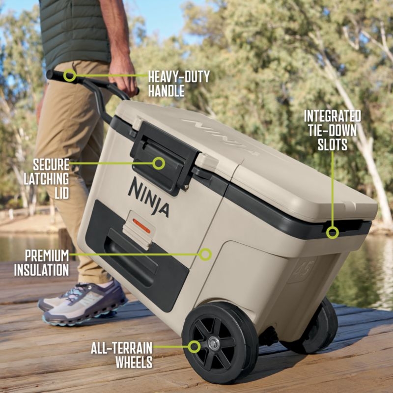 Ninja ® FrostVault™ 45-Qt. Wheeled Cooler with Dry Zone in Birch Beige - Image 2