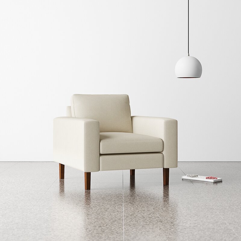 Azekiel 34" W Polyester Blend Armchair, Cream - Image 1