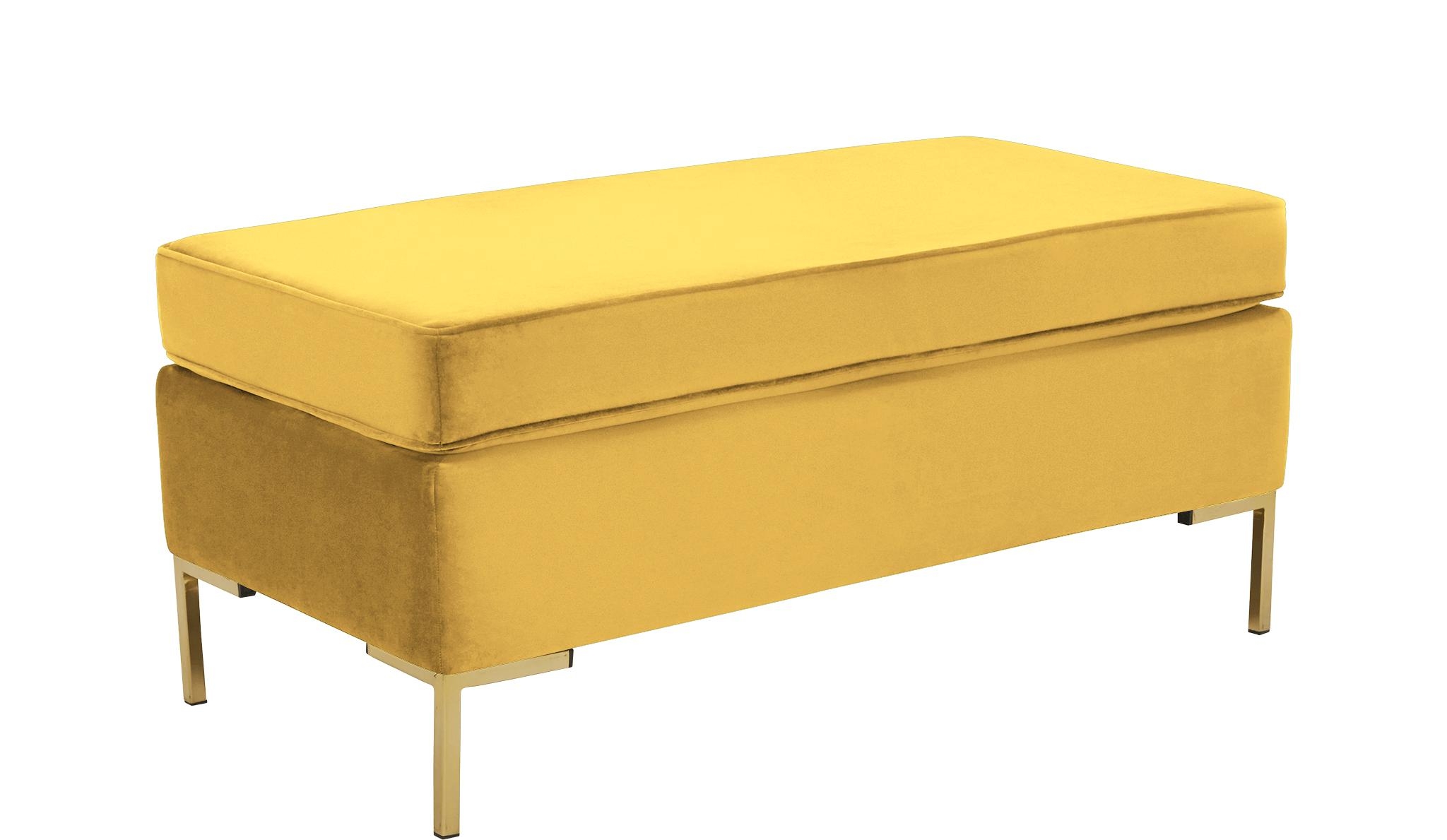 Yellow Dee Mid Century Modern Bench with Storage - Bentley Daisey - Image 1