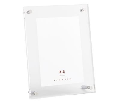 Acrylic Tabletop Picture Frame, Silver, 4" x 6" - Image 0