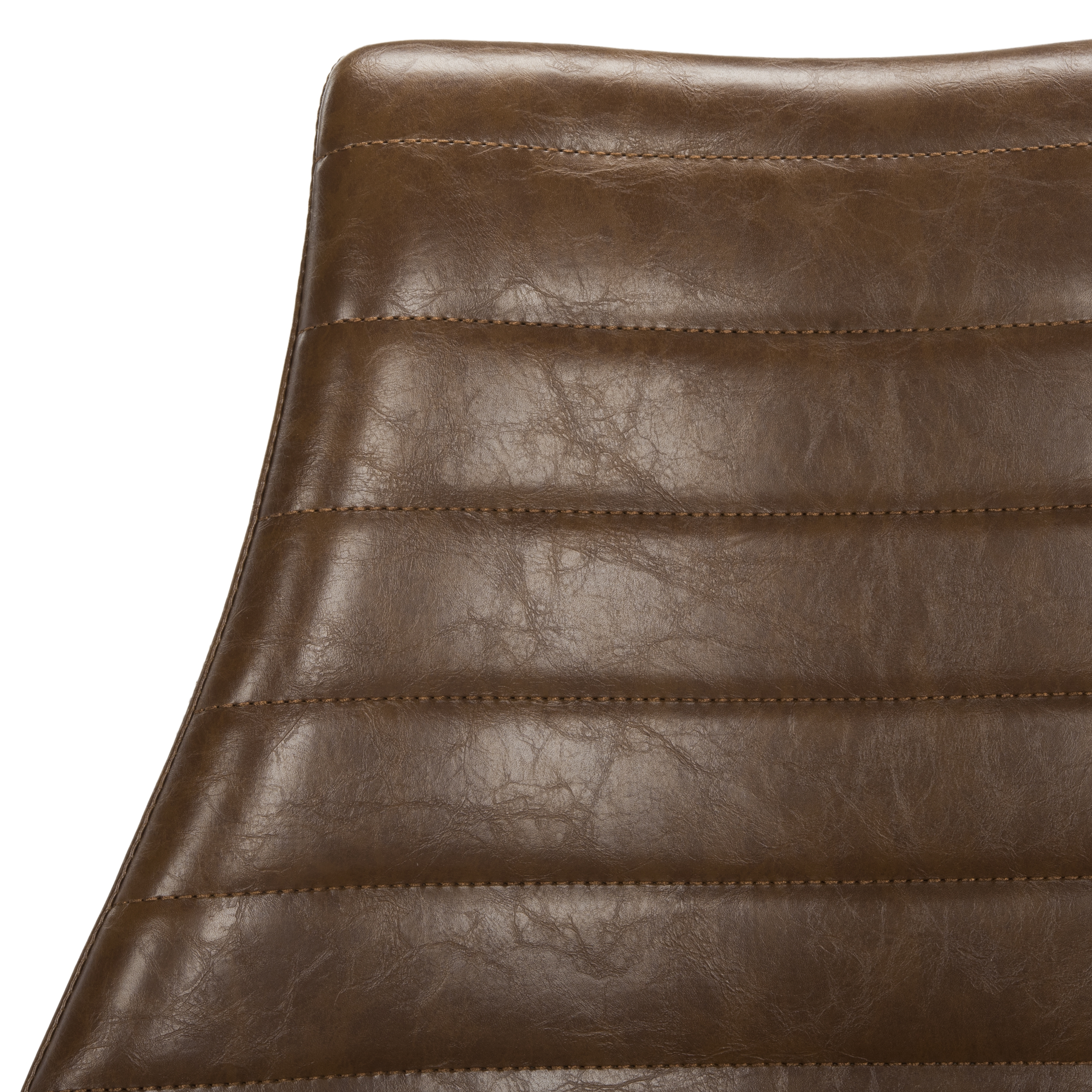 Lynette Midcentury Modern Leather Swivel Dining Chair - Light Brown/Brass - Arlo Home - Image 6