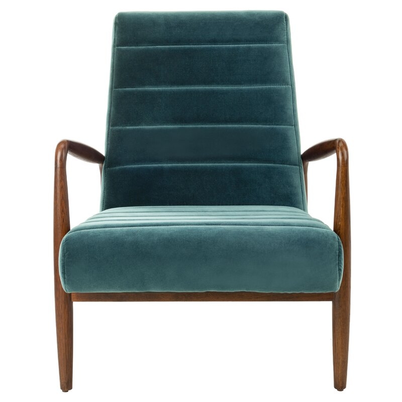 Willow Channel Tufted 22" Armchair Upholstery Color: Dark Teal - Image 0