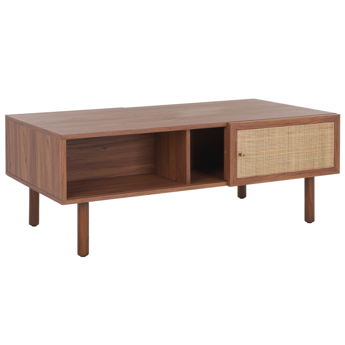 Silvanna 2 Door Coffee Table - Walnut / Natural - Safavieh - Image 7