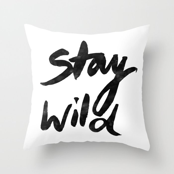 Stay Wild Throw Pillow by Mareike BaPhmer - Cover (16" x 16") With Pillow Insert - Outdoor Pillow - Image 0