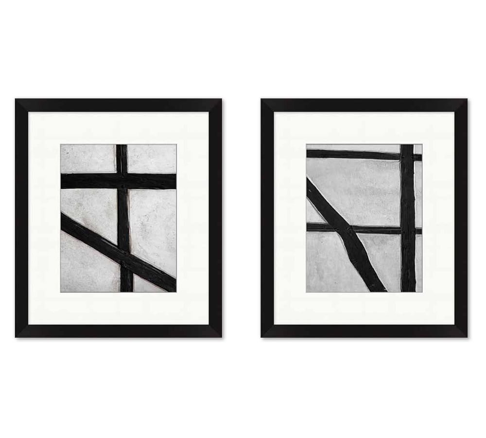 Modern Lines Framed Matted Prints, Set of 2 - Image 0