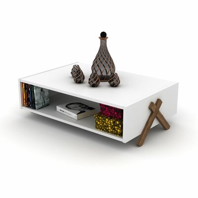 Piersten Cross Legs Coffee Table with Storage - Image 0