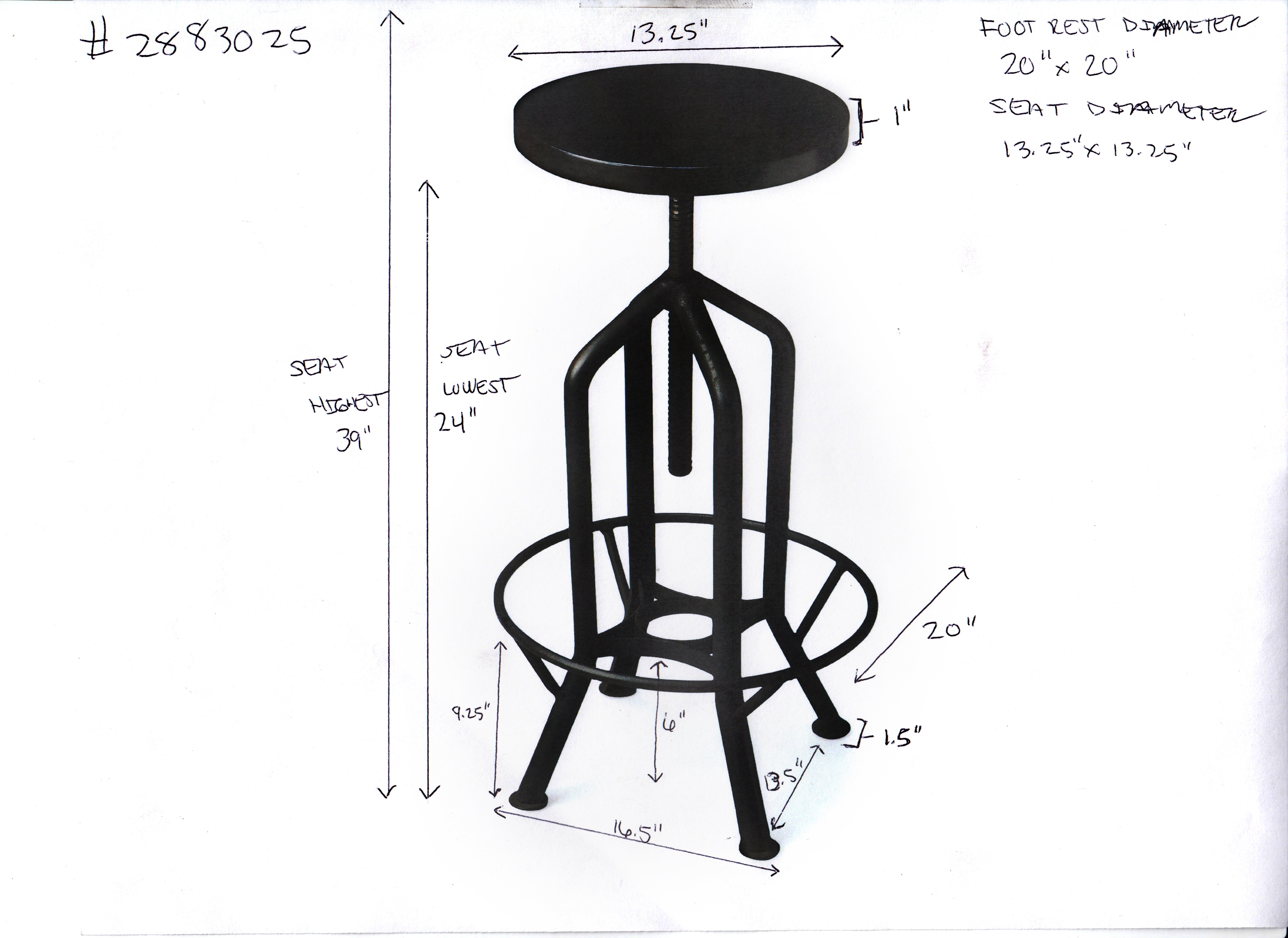 Hampton Metalworks Revolving Bar Stool - Image 1