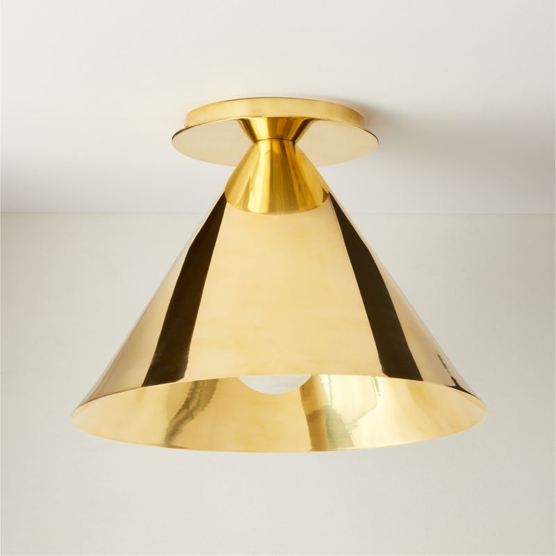 Tolio Brass Conical Flush Mount Light - Image 1