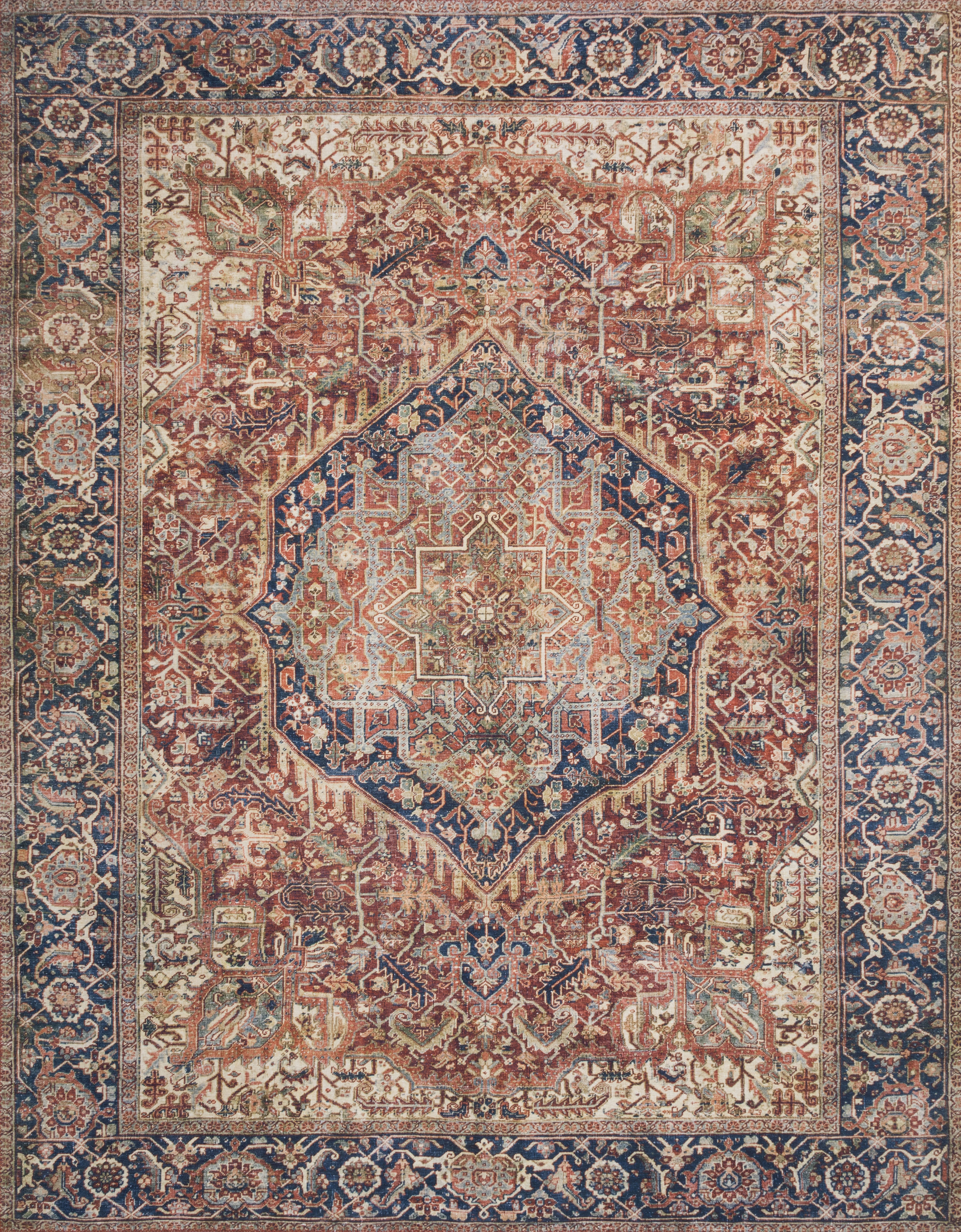 Layla Rug, Red & Navy, 7'6" x 9'6" - Image 0