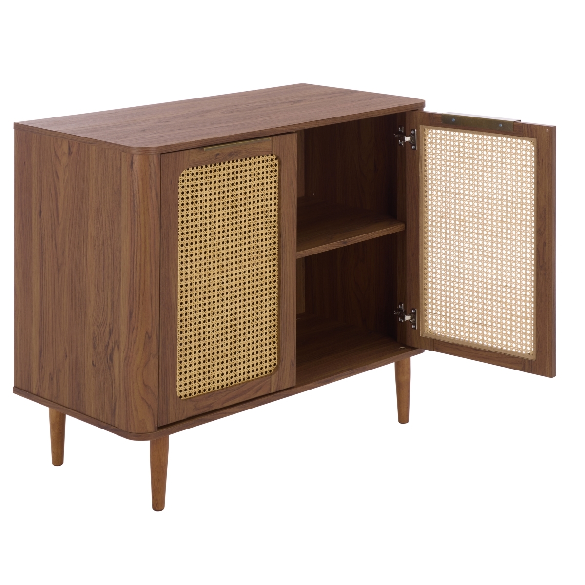 Brey 2 Door Compact Sideboard - Walnut / Brass - Image 5