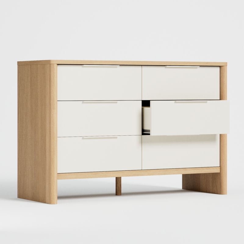 Redondo Two-Tone Wood Wide 6-Drawer Kids Dresser - Image 1