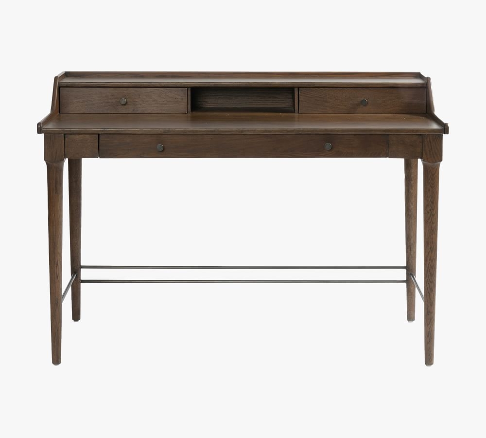 Fallon 48" Writing Desk with Drawers, Dark Toasted Oak - Image 0