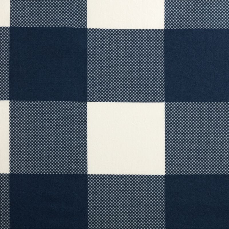 Navy Buffalo Check Cotton Blackout Window Curtain Panel 44"x96" - Image 4