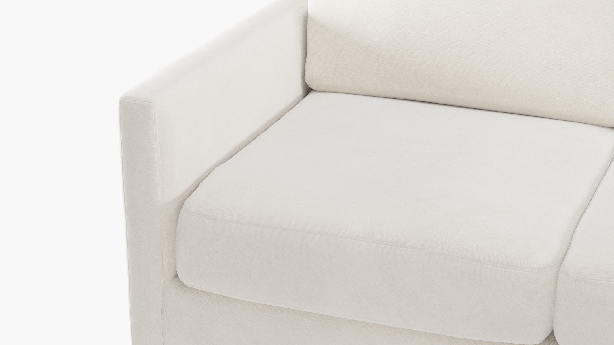 Modern Sofa, White Classic Velvet, Brass - Image 5