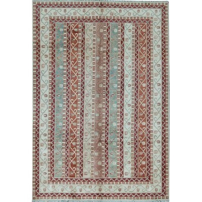 One-of-a-Kind Aryana Hand-Knotted Red/Beige 6'9" x 9'6" Wool Area Rug - Image 0