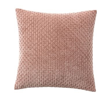 Stonewashed Cross-Stitched Pillow Cover, 20", Blush - Image 0
