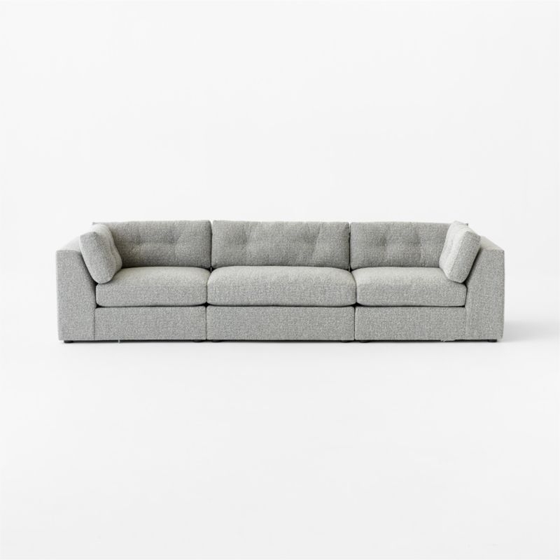 Sohla 3-Piece Grey Boucle Sectional Sofa - Image 1
