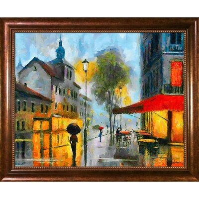 'Cafe on a Rainy Day' by Celito Medeiros - Picture Frame Painting Print on Canvas - Image 0