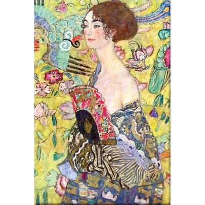 Lady with a Fan by Gustav Klimt Painting Print on Wrapped Canvas - Image 0