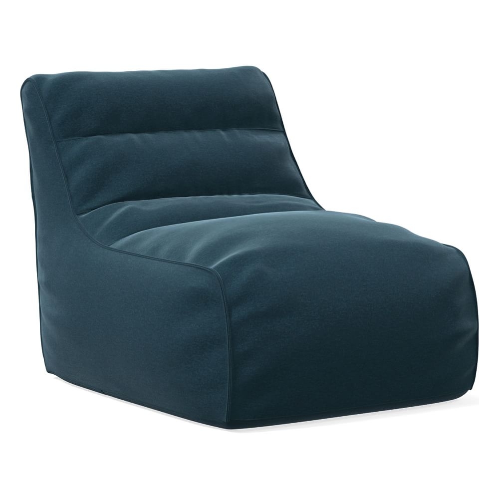 Levi Bean Bag Chair, Poly, Performance Velvet, Petrol, Concealed Support - Image 0