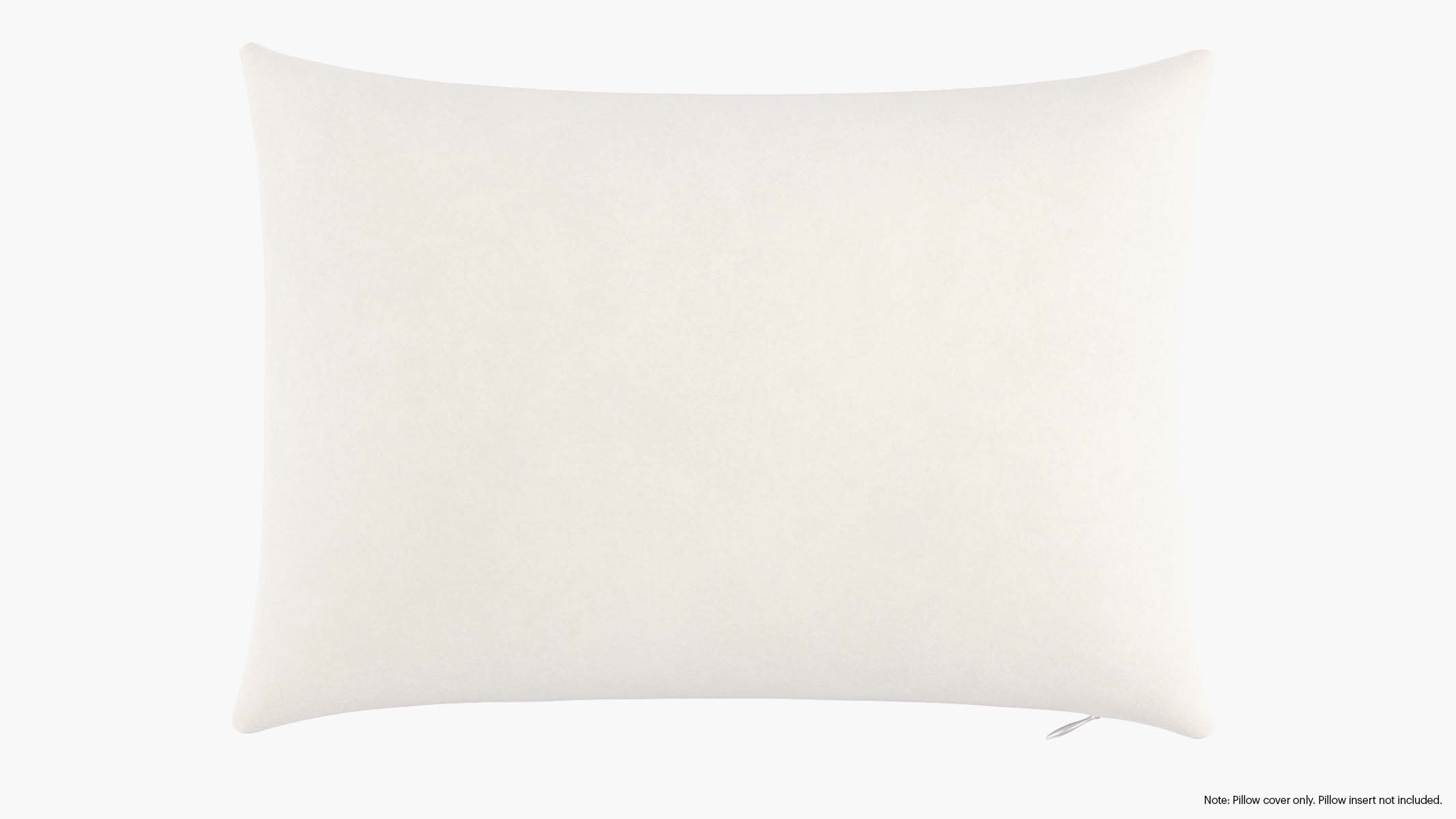 Throw Pillow Cover 14" x 20", White Classic Velvet, 14" x 20" - Image 0