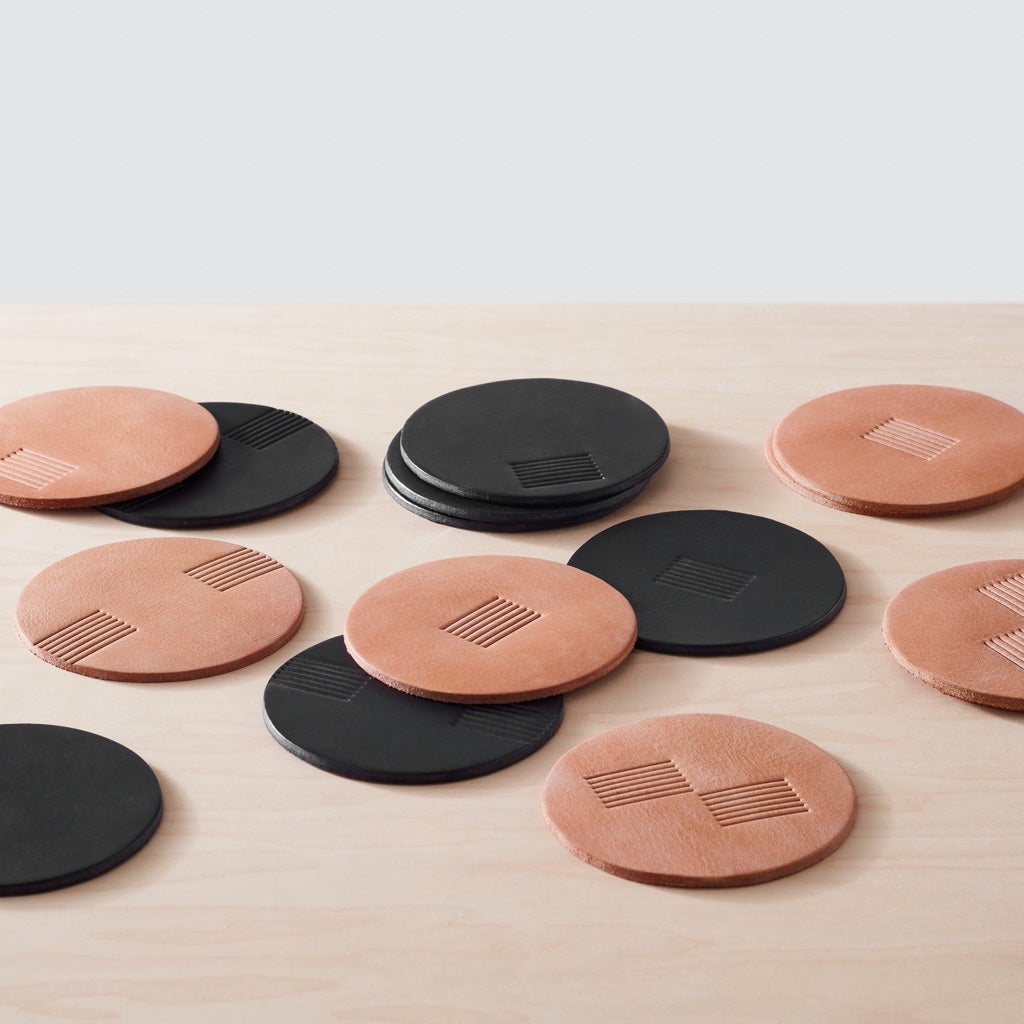 The Citizenry Azad Leather Coasters | Black - Image 7