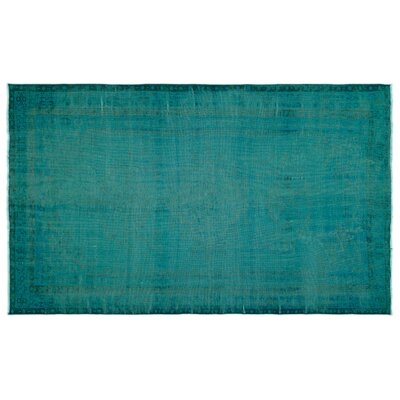 One-of-a-Kind Hand-Knotted 1960s Turkish Turquoise 5'4" x 8'4" Area Rug - Image 0