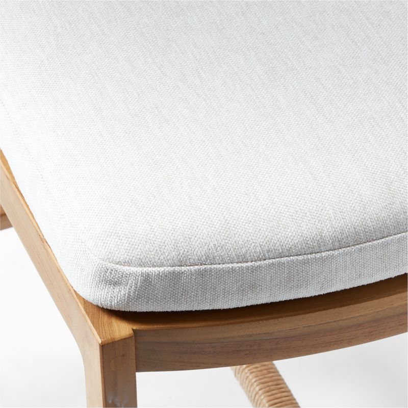 Roc Teak and Rattan Bar Stool with Ivory Sunbrella® Cushion - Image 2