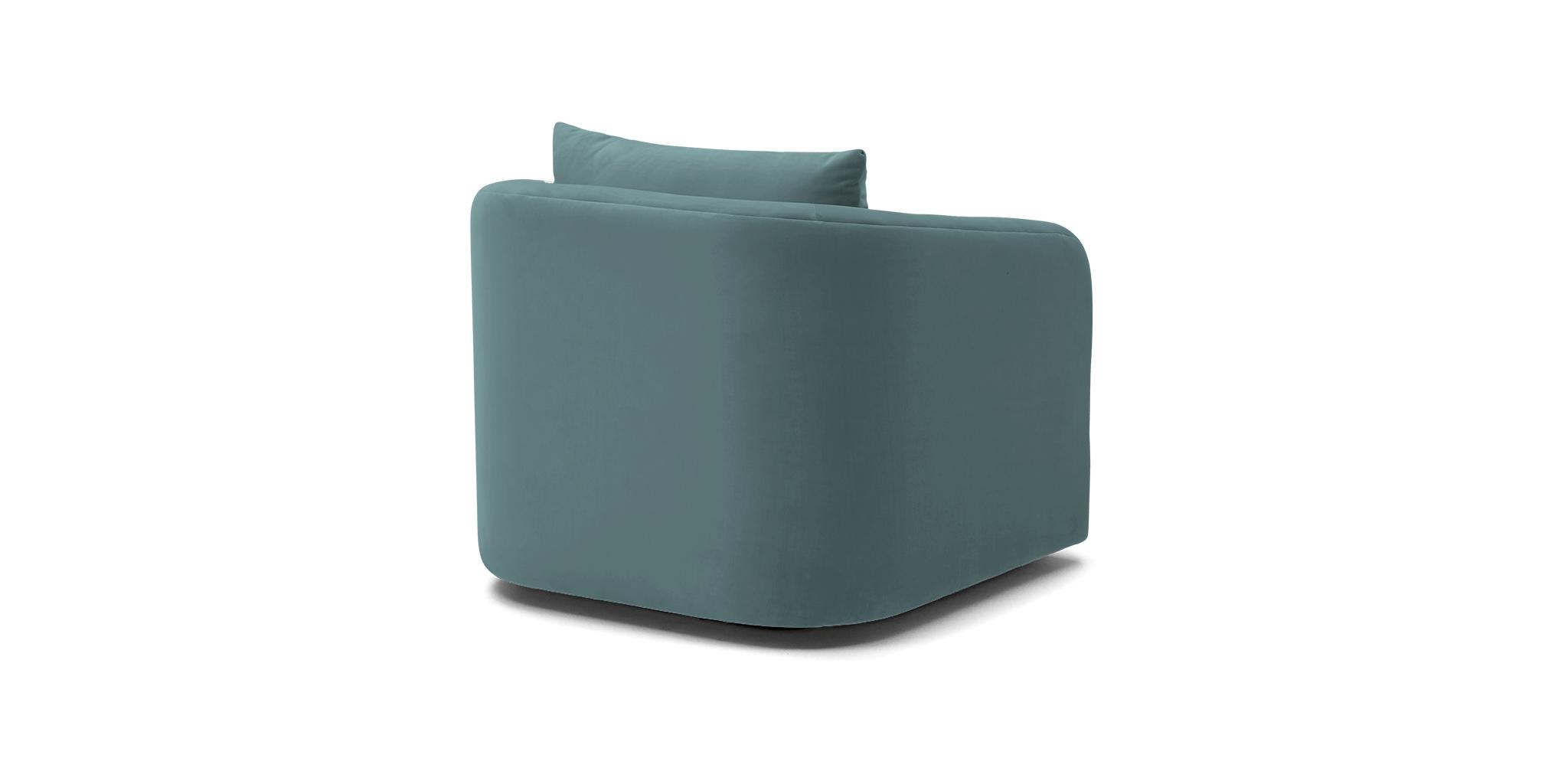 Blue Amelia Mid Century Modern Swivel Chair - Dawson Slate - Image 3