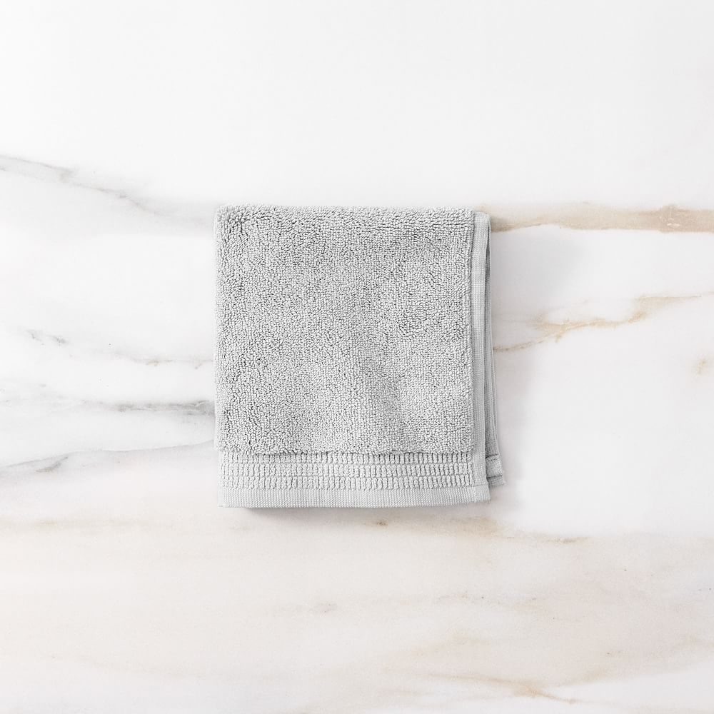 Organic Premium Spa Towel, Washcloth, Frost Gray - Image 0