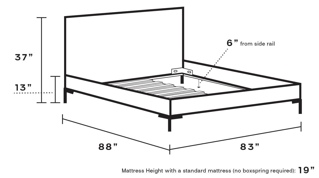 Modern Platform Bed, Talc Linen, Chrome, King - Image 3