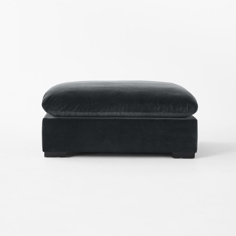 Deseo Charcoal Grey Performance Velvet Standard Depth Ottoman - Image 1