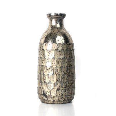 Mckibbens Silver 9.25" Indoor/Outdoor Glass Table Vase - Image 0