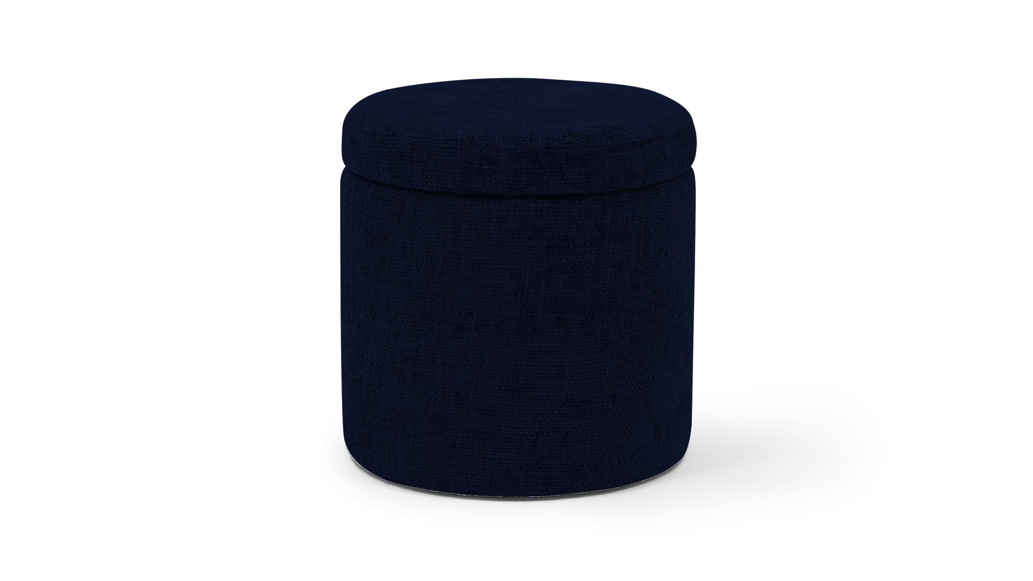 Blue Quinn Mid Century Modern Petite Storage Ottoman - Royale Cobalt - Image 1