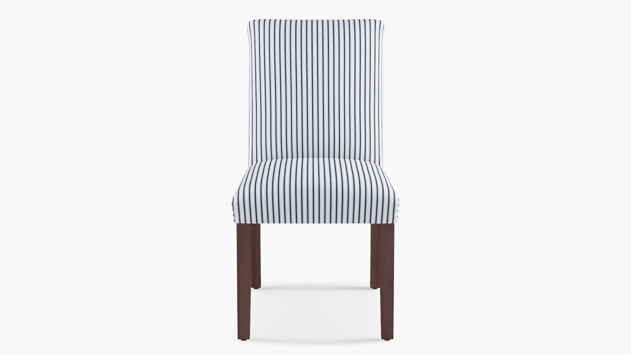 Classic Dining Chair, Navy Classic Ticking Stripe, Espresso - Image 0