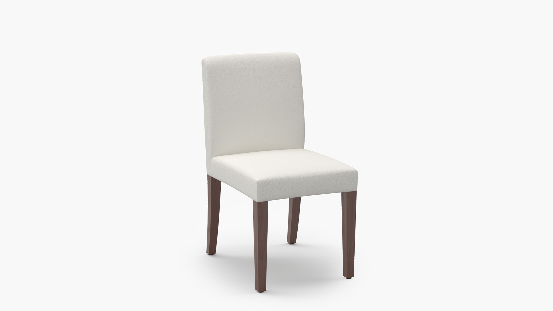 Signature Dining Chair, Snow Boucle, Walnut Square Tapered Leg - Image 1