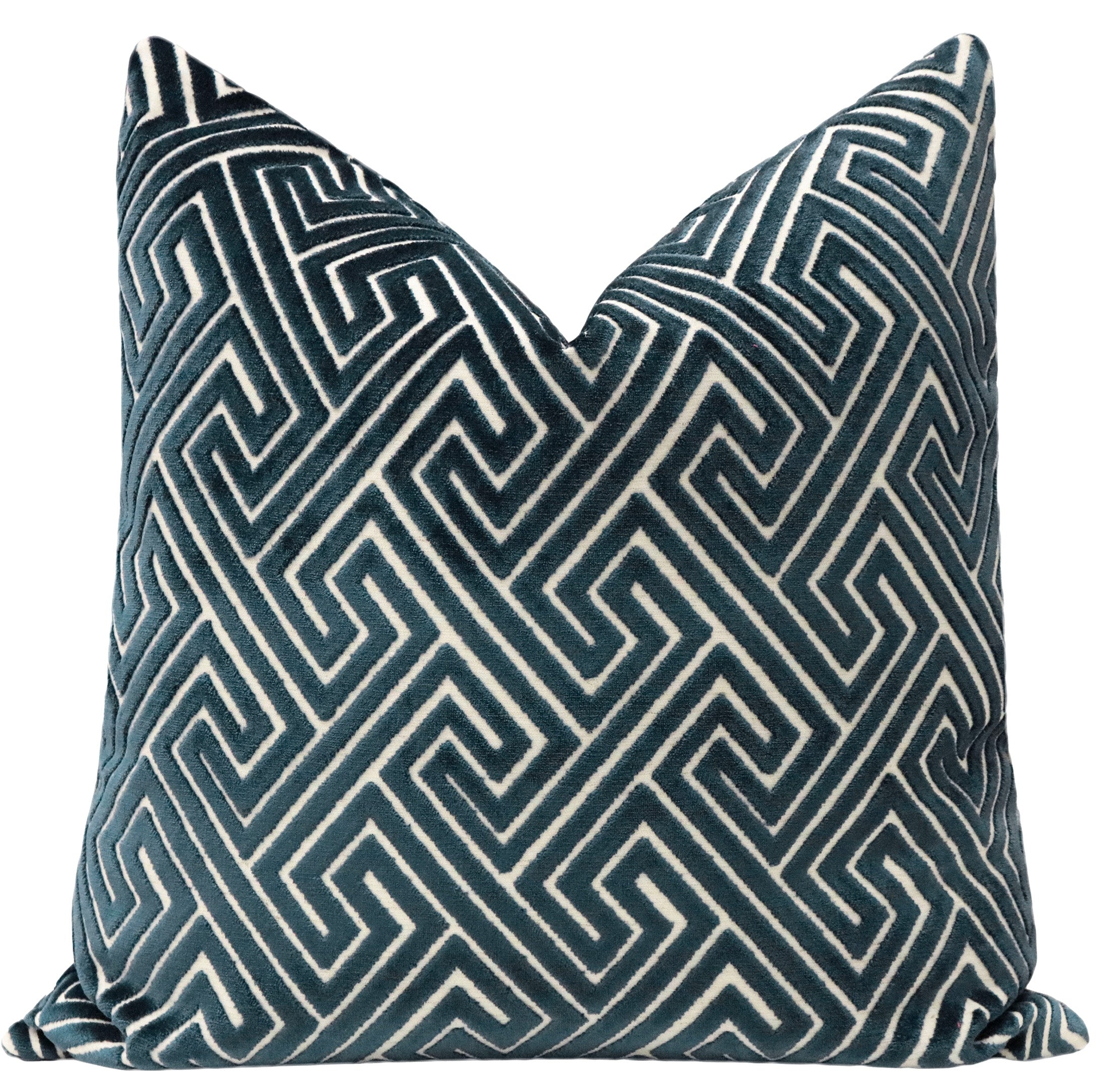 ROMAN CUT VELVET // NAVY BLUE - 20” X 30” QUEEN SHAM - Image 0