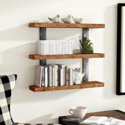 Edmonson 3 Piece Pine Solid Wood Tiered Shelf - Image 0