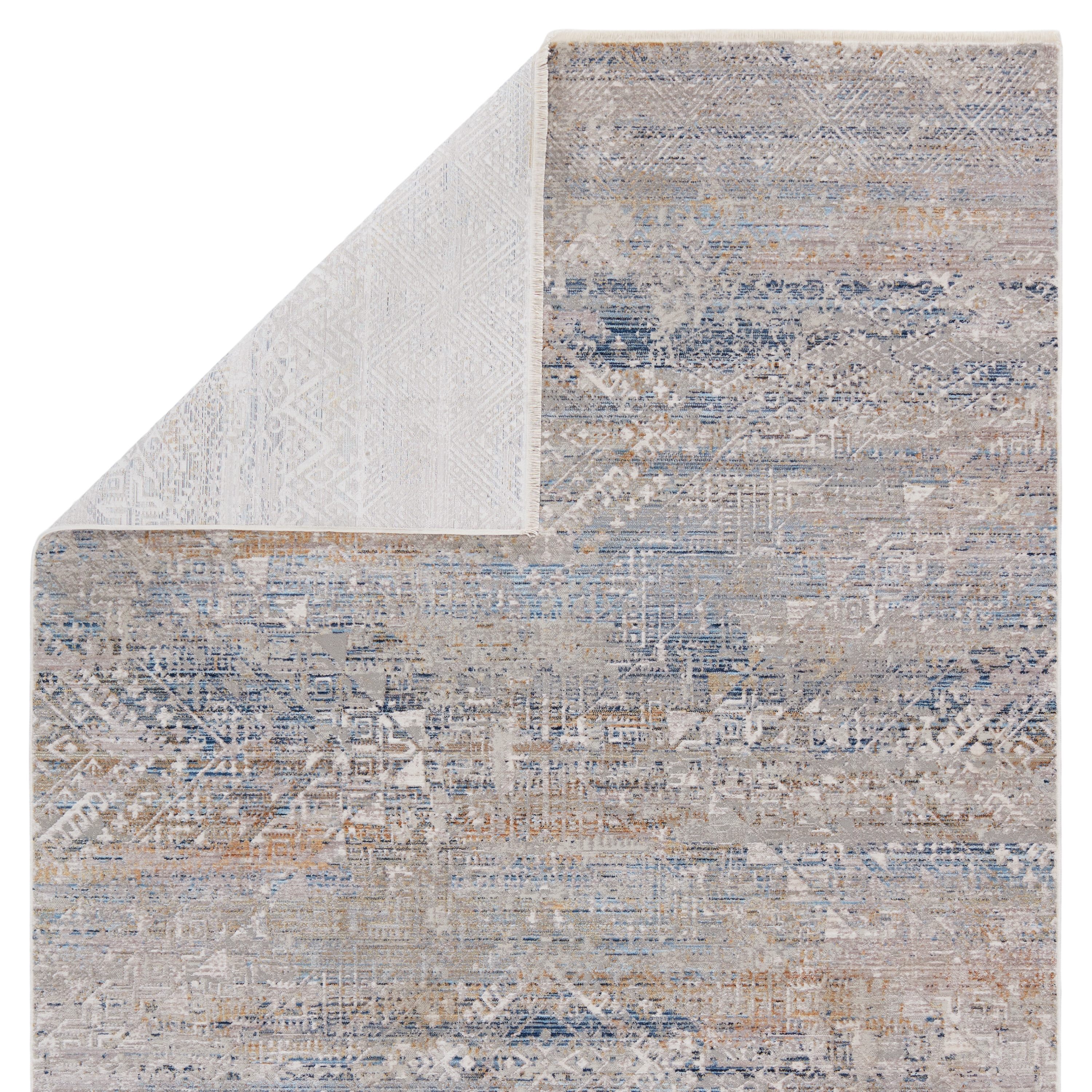 Vibe by Louden Tribal Gray/ Blue Runner Rug (3'X12') - Image 2