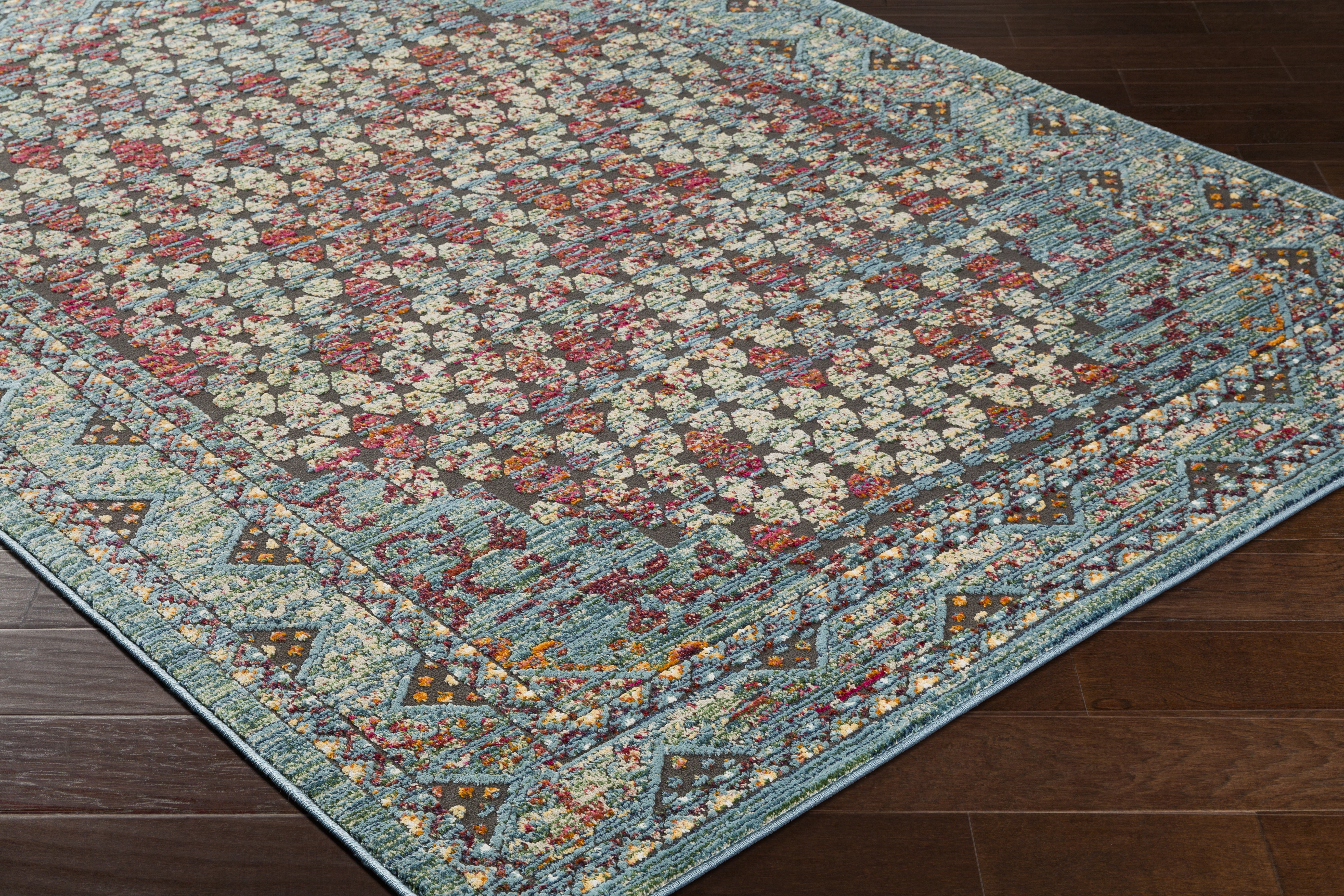 Herati Blue Indoor 2' x 2'11" Machine Woven Rug - Image 7