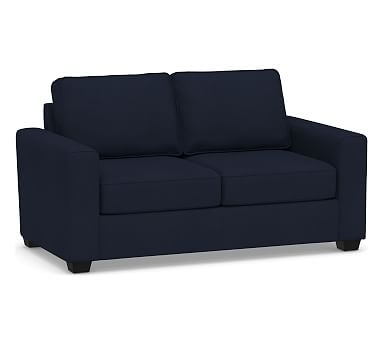 SoMa Fremont Square Arm Upholstered Loveseat 57", Polyester Wrapped Cushions, Twill Cadet Navy - Image 0