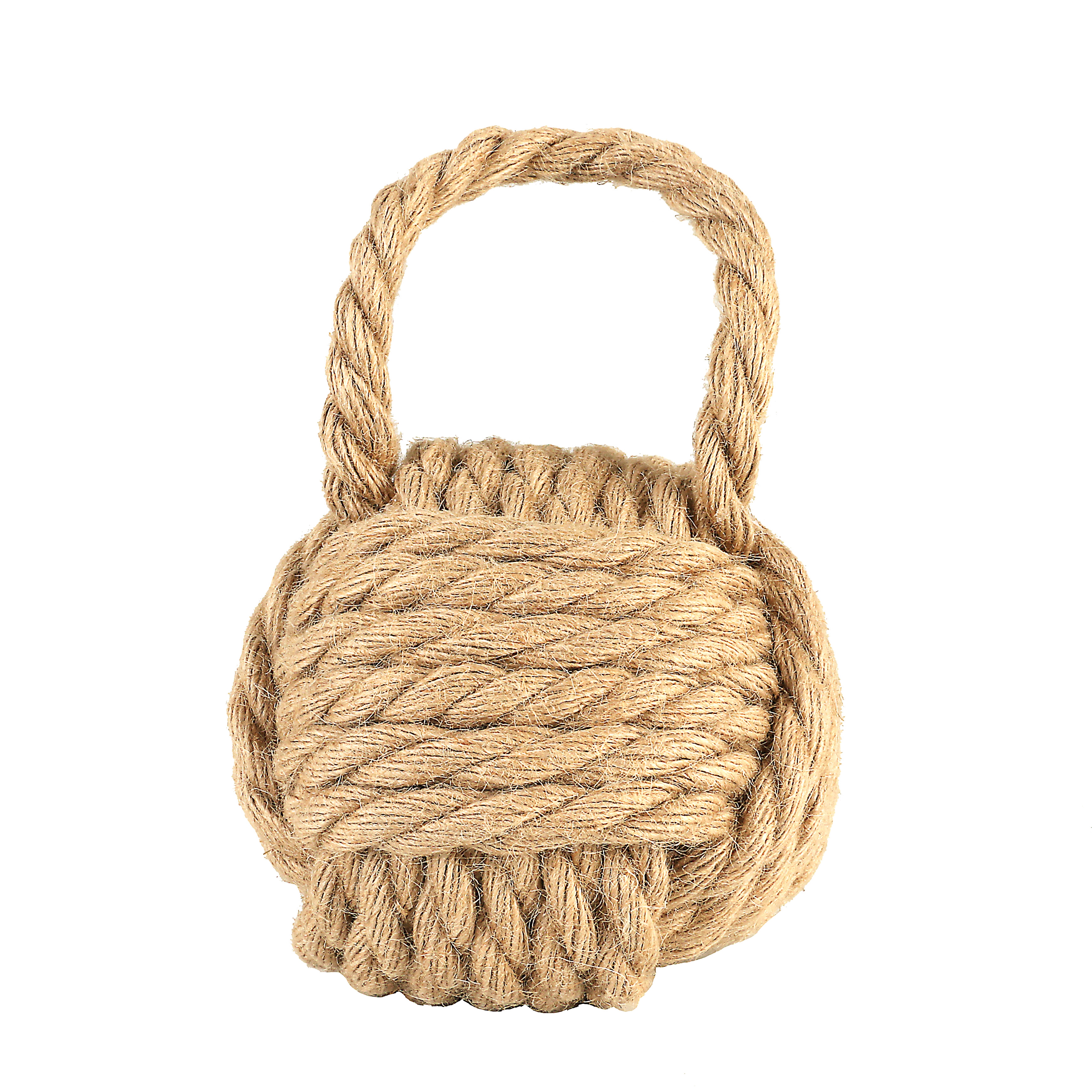 Nautical Rope Knot Decorative Cotton Door Stop, Natural - Image 0