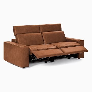 Enzo 76" Sofa, Ludlow Leather, Gray Smoke - Image 2