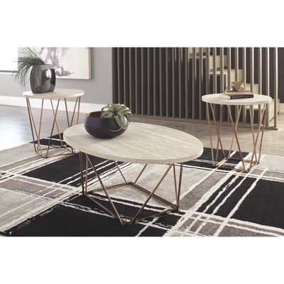 Lembo Two-Tone Occasional 3 Piece Coffee Table Set - Image 0