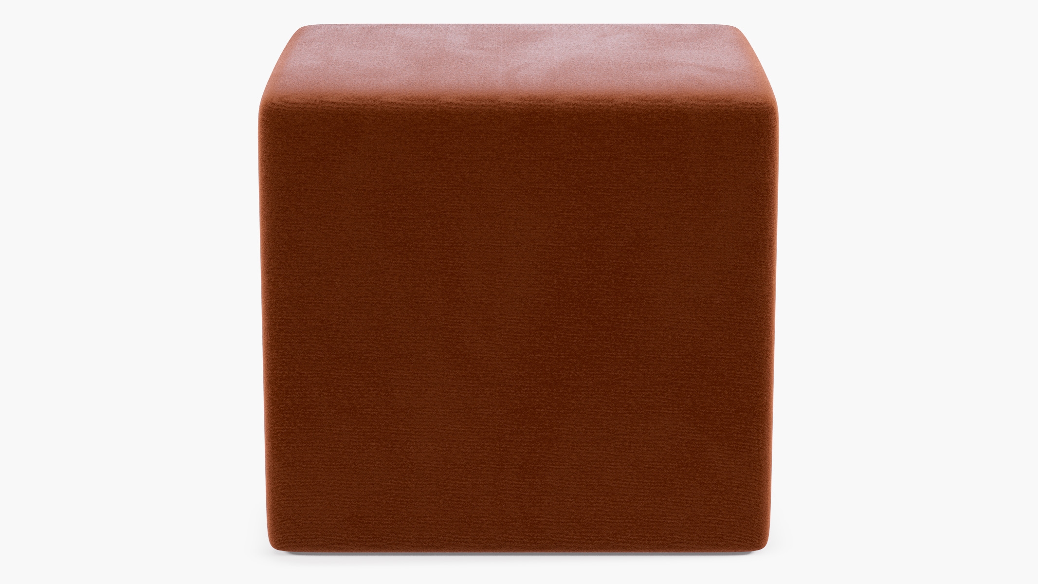 Cube Ottoman, Rust Classic Velvet - Image 0
